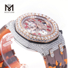 L\'ensemble de main de luxe d\'hommes a glacé la conception en fonction du client de montre de Moissanite de diamant