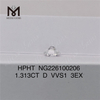 1.313CT D HPHT diamant fabriqué par l\'homme VVS1 3EX prix du fabricant de diamants cultivés en laboratoire