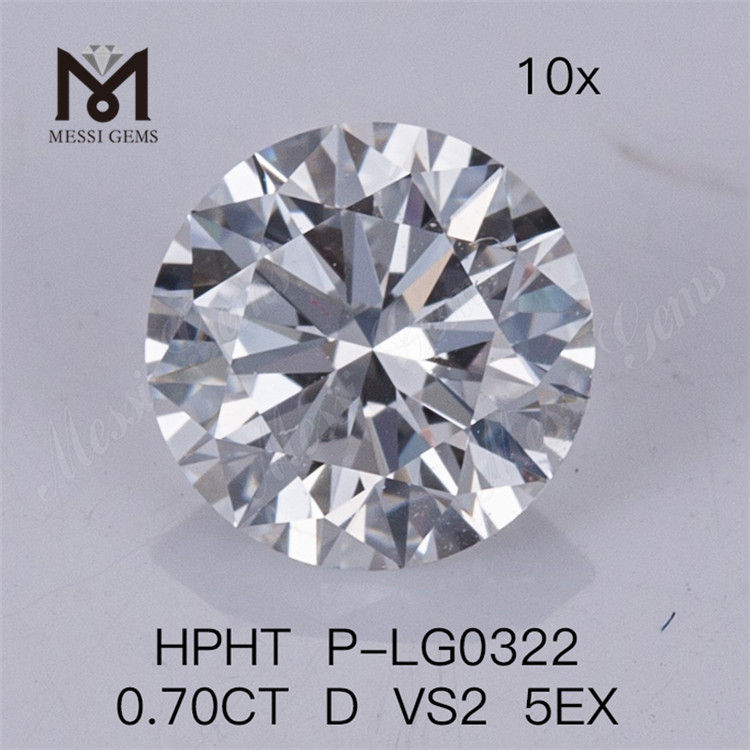 0.70CT HPHT Diamant artificiel D VS2 5EX Diamants de laboratoire