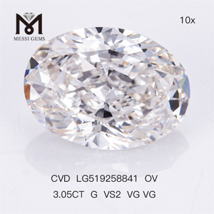 3.05ct G VS2 VG VG CVD Lab Diamonds OVAL IGI Certificat