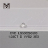 1.03CT D VVS Meilleur diamant de laboratoire en vrac 3EX CVD Diamonds 