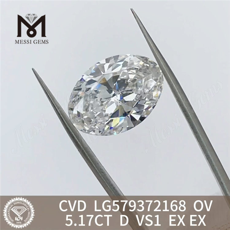5.17CT OV D VS1 EX EX diamants synthétiques bon marché CVD LG579372168