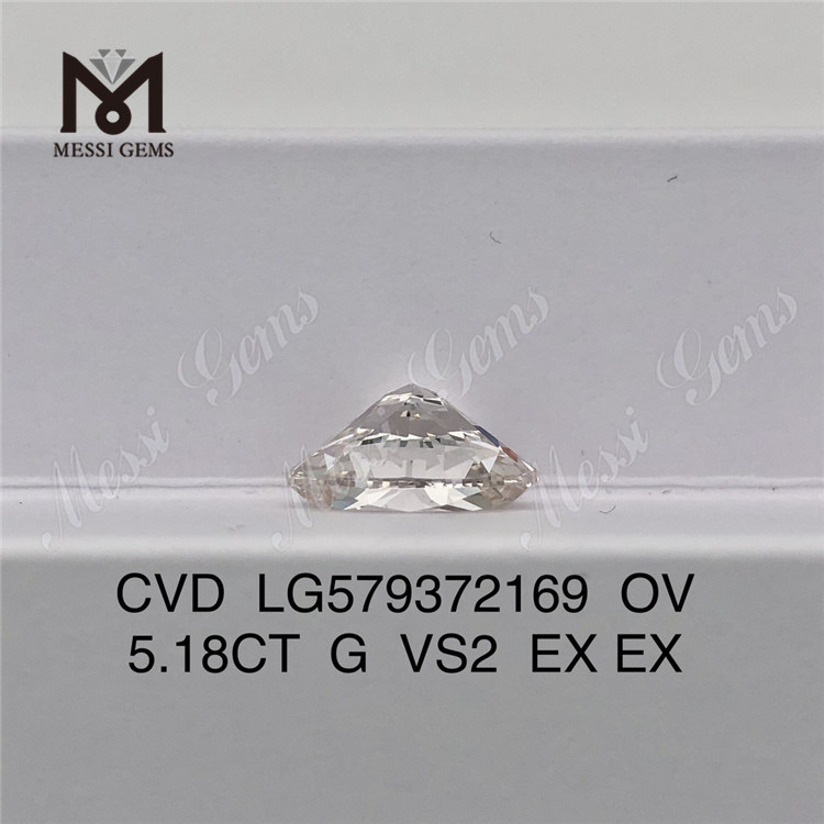 5.18CT OV forme G VS2 EX EX laboratoire diamant ovale CVD LG579372169