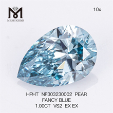 1.00CT PEAR FANCY BLUE VS2 diamants cultivés en laboratoire en gros HPHT NF303230002