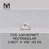 3ct RECTANGULAIRE IGI 3 carats diamant synthétique