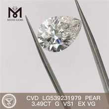 Prix ​​​​du diamant de laboratoire 3.49CT Forme de poire G VS Prix de gros du diamant de laboratoire