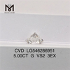 5ct G vs2 3EX cultivé en laboratoire certificat de diamant de 5 carats prix d\'usine IGI