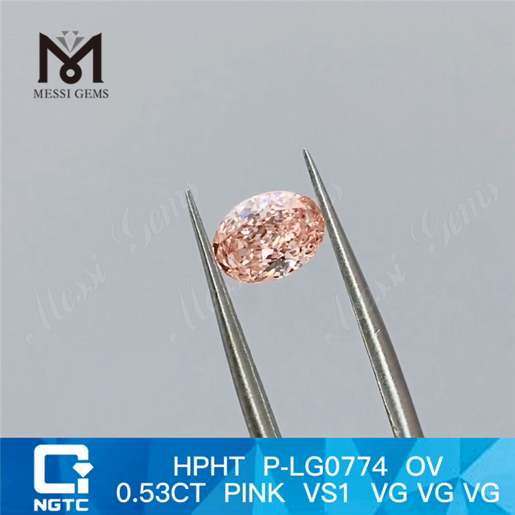 HPHT P-LG0774 OV 0.53CT ROSE VS1 VG VG VG diamant cultivé en laboratoire