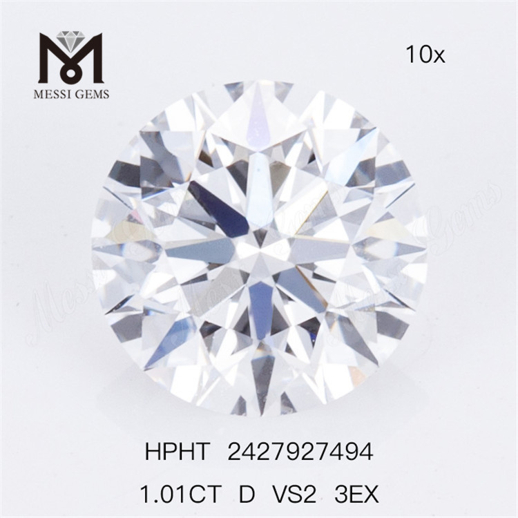 1.01CT D VS2 3EX diamant de laboratoire en vrac rond HPHT