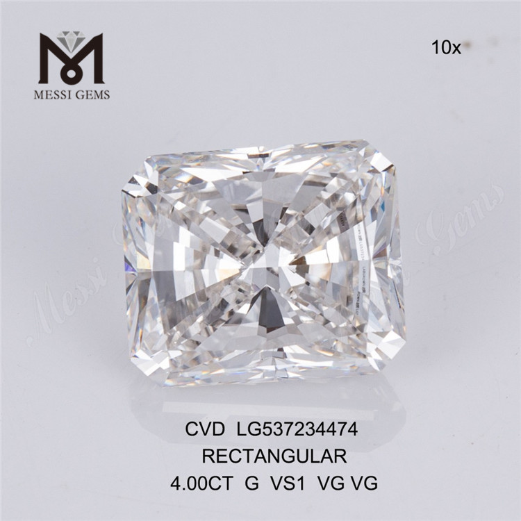 Diamant de laboratoire en vrac blanc RECTANGULAIRE 4CT G 4ct gros orice diamanté synthétique