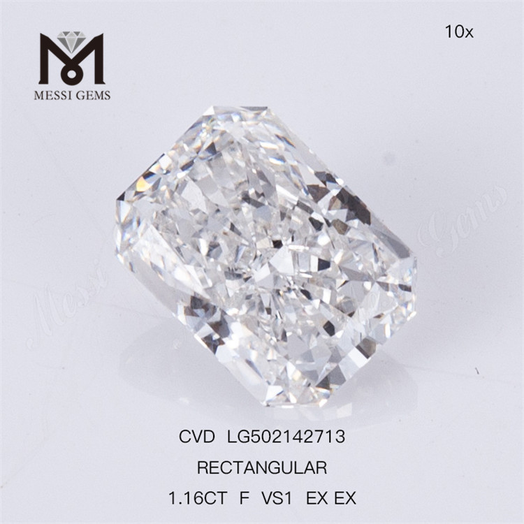 1.16CT RECTANGULAIRE Coupe F VS1 EX EX CVD Lab Grown Diamond IGI Certificate