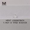 1.14ct D VVS2 ID EX EX Diamants synthétiques ronds de meilleure qualité