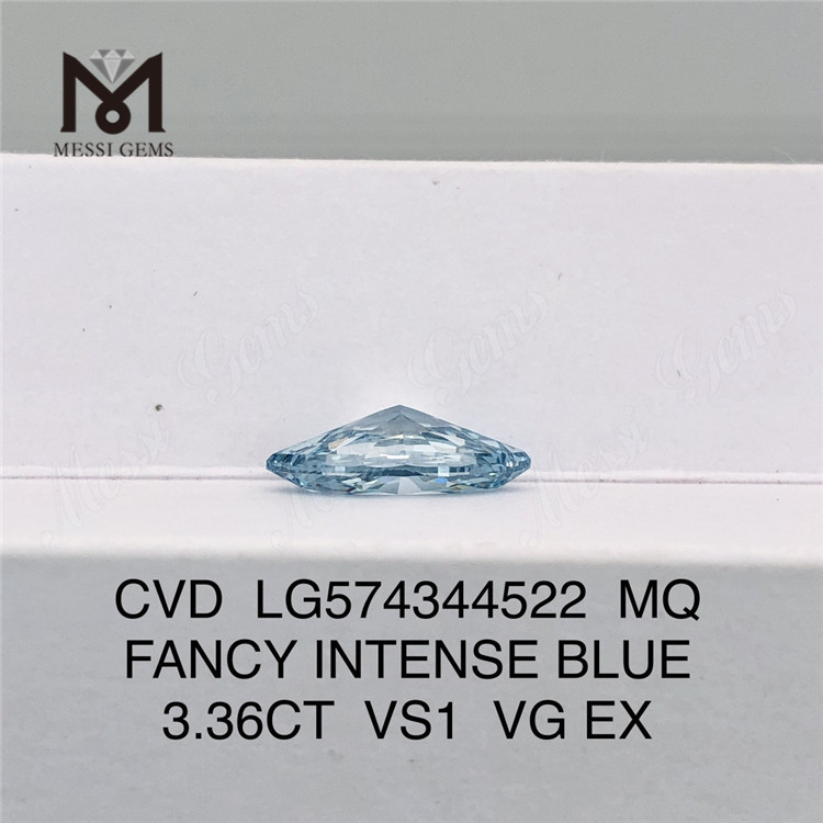3.36CT VS1 VG EX 3ct MQ FANCY INTENSE BLUE prix des diamants bleus cultivés en laboratoire CVD LG574344522