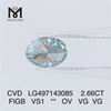 2.66CT FANTAISIE BLEU VERT INTENSE VS1 OV VG VG diamant de laboratoire CVD LG497143085