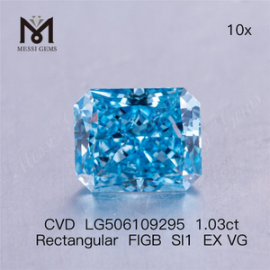 1.03ct rectangulaire FIGB SI1 EX VG diamant cultivé en laboratoire CVD LG506109295