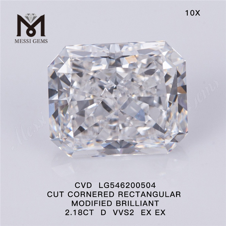 2.18CT D VVS2 EX EX diamants de laboratoire en gros diamants cvd RECTANGULAIRES prix pas cher