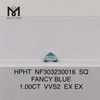 1ct VVS2 SQ FANCY BLUE diamant cultivé en laboratoire HPHT NF303230017