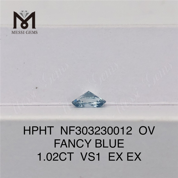 1.02CT OV FANCY BLUE VS1 diamant cultivé en gros en laboratoire HPHT NF303230012