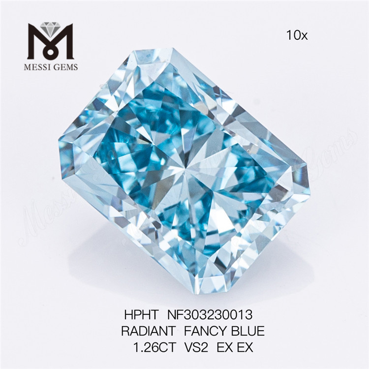 1.26CT VS2 RADIANT FANCY BLUE en gros; diamant cultivé en laboratoire HPHT NF303230013 