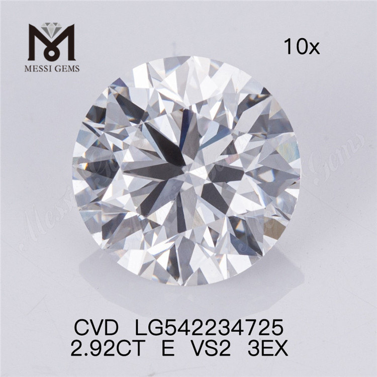 2.92CT E CVD diamant en vrac en gros RD hpht diamants cultivés en laboratoire