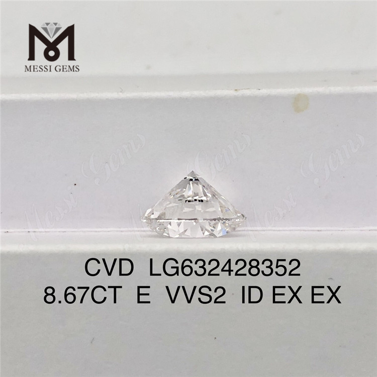 8.67CT E fabriqué en diamants non extraits VVS2 ID CVD LG632428352丨Messigems 