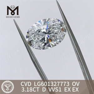 Diamant de laboratoire cvd ovale 3,18 CT D VVS1 LG601327773 丨 Messigems