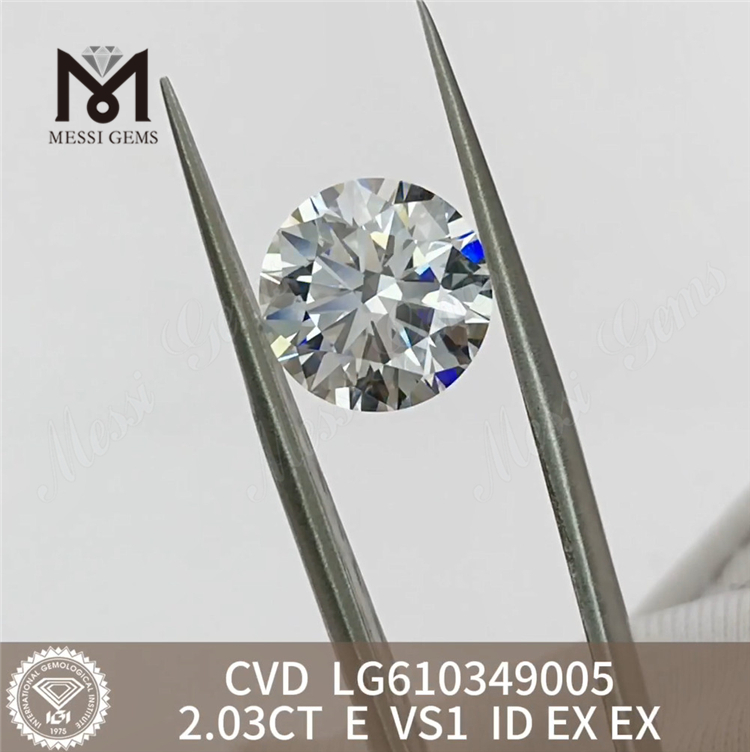 2.03CT E VS1 ID CVD Diamants cultivés en laboratoire de haute qualité à vendre 丨 Messigems LG610349005 