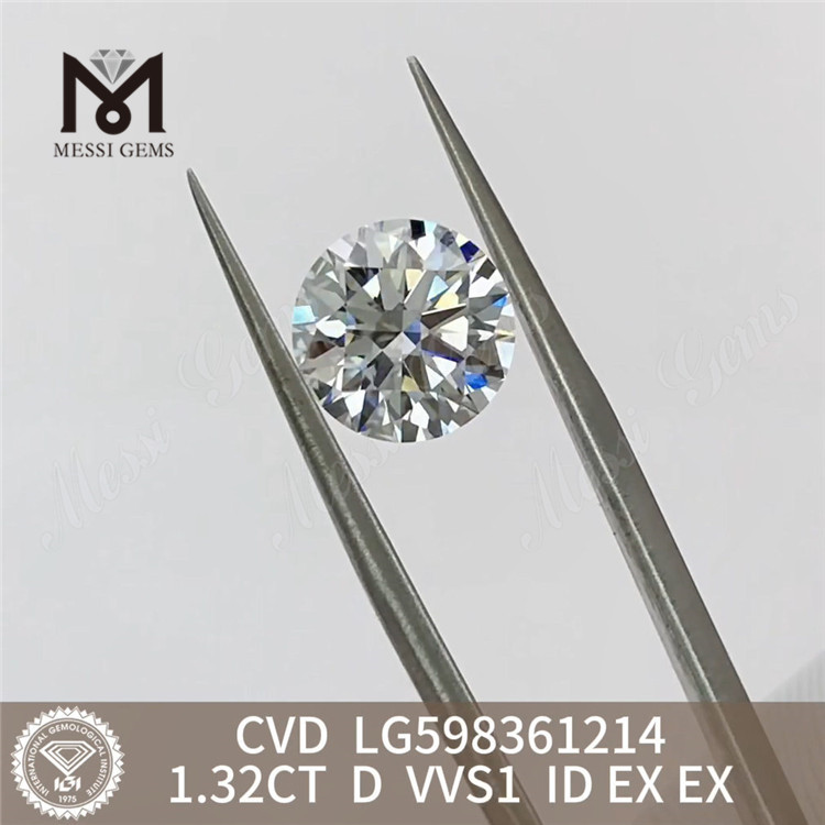 Diamant de laboratoire cvd 1,32 CT D VVS1 ID EX EX qualité exceptionnelle LG598361214