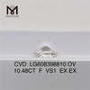 10.48CT OV F VS1 diamants cultivés en laboratoire pierres en vrac 丨 Messigems LG608398810 