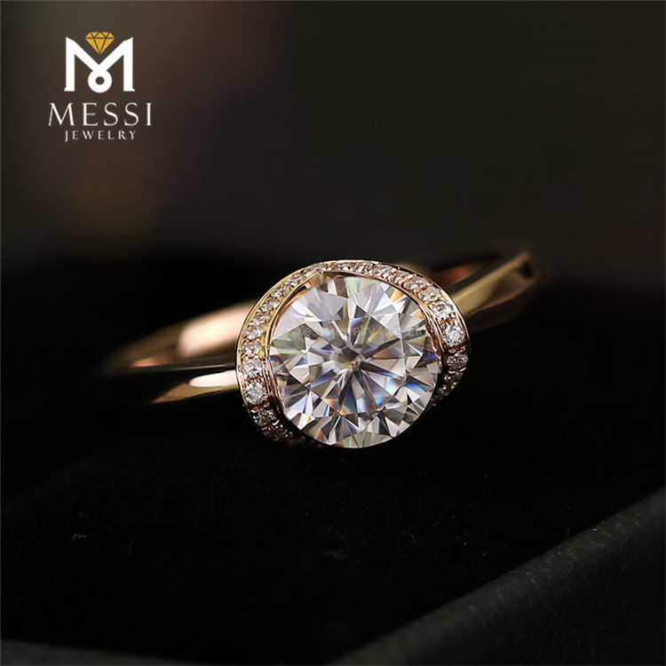 Bague de fiançailles en diamant en or 14 carats Bijoux personnalisés Or Femme Mode Meilleures ventes 