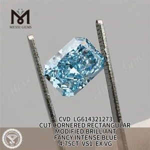 4,75 CT BLEU RECTANGULAIRE VS1 Diamant cultivé en laboratoire CVD LG614321273 