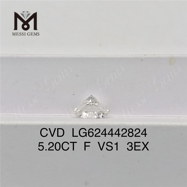 5.20CT F VS1 3EX Diamants fabriqués en laboratoire CVD LG624442824丨Messigems