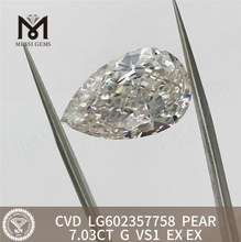 7.03CT G VS1 PEAR Diamants certifiés IGI Brillance durable 丨 Messigems LG602357758