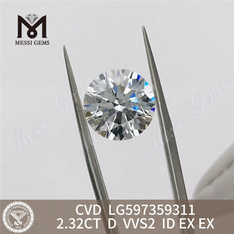 Diamant igi 2,32 ct D VVS2 CVD Superbes diamants à prix de gros 丨 LG597359311 Messigems