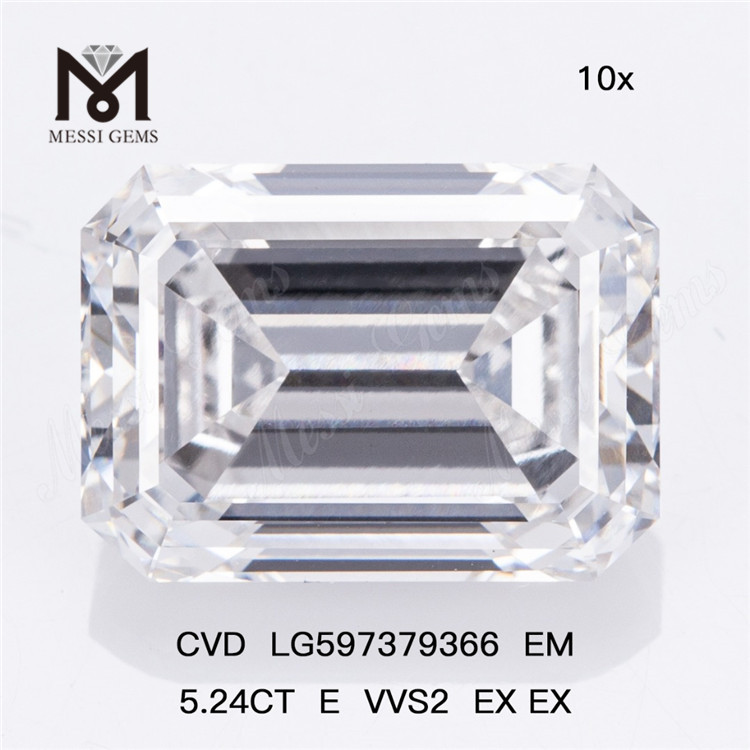 5.24CT E VVS2 EX EX Diamants de laboratoire en vrac CVD LG597379366 EM丨Messigems