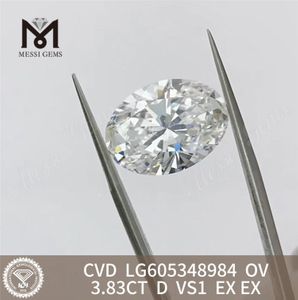 3.83CT D VS1 OVAL CVD IGI diamants certifiés Bulk Brilliance 丨 Messigems LG605348984