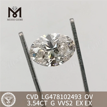 3.54CT G VVS2 OV diamant cultivé en laboratoire CVD LG478102493 丨Messigems