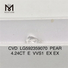 4.24CT Diamant IGI taille poire E VVS1 EX EX CVD LG592359070丨Messigems