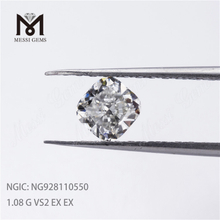 1.08CT EX EX Brilliant Cut G VS2 Diamant blanc CVD Pierre de diamant synthétique créée en laboratoire