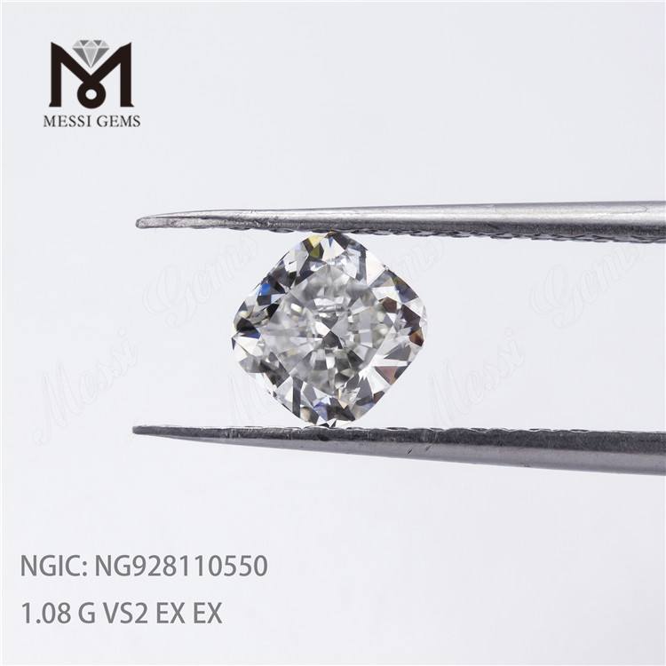 1.08CT EX EX Brilliant Cut G VS2 Blanc Diamant cvd synthétique cultivé en laboratoire