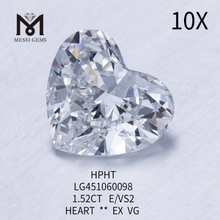 Diamant de laboratoire HEART BRILLIANT E VS2 HPHT de 1,52 carat