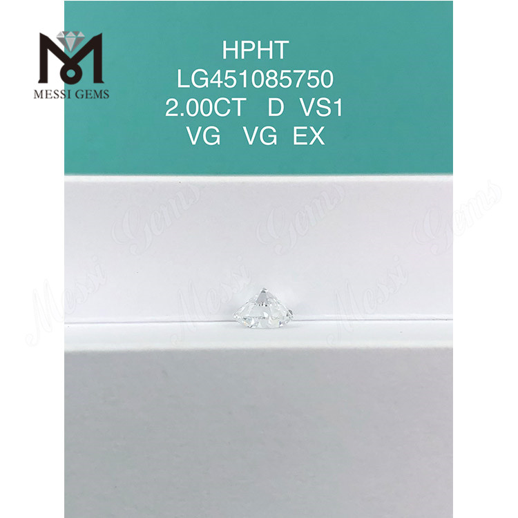 Diamants de laboratoire ronds HTHP de 2,00 carats D VS1 VG
