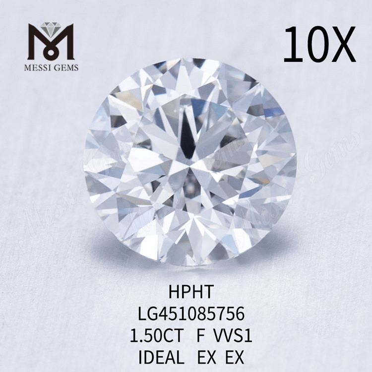 1.50ct RD F VVS1 IDEAL Cut diamants vvs cultivés en laboratoire