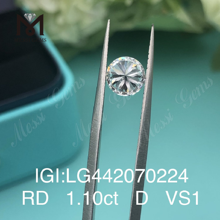 1.10 carat D VS1 Rond BRILLIANT EX Cut diamants cultivés écologiquement