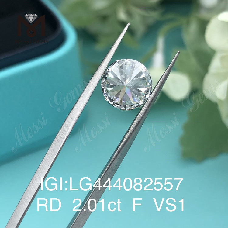 2,01 carats F VS1 EX Cut Round 2 carats prix du diamant créé en laboratoire 