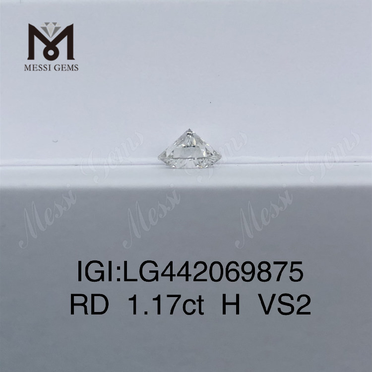 1,17 carat H VS2 IDÉAL ROND BRILLANT Diamant de 1 carat cultivé en laboratoire
