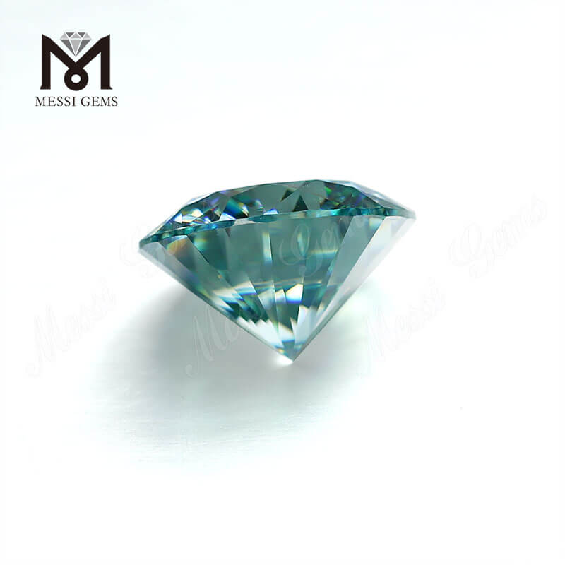 Moissanite synthétique ronde de 4 carats verte de 10 mm
