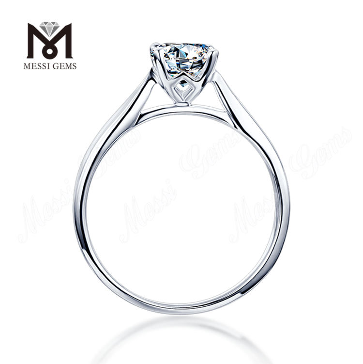 Messi Gems solitaire 1 carat diamant moissanite bague de fiançailles en argent sterling 925