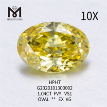 1.04ct FVY diamant de laboratoire taille ovale VS1