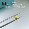 0.575ct FIY VS2 3EX diamants ronds de laboratoire jaune